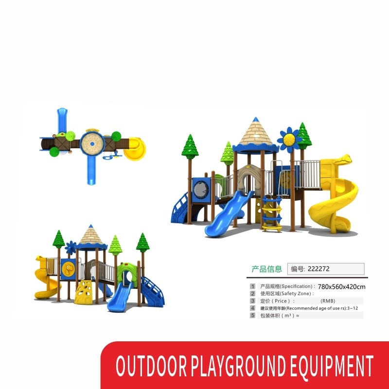 Castle Kids Outdoor Playground Equipment Plastic Slide For Oversea Market